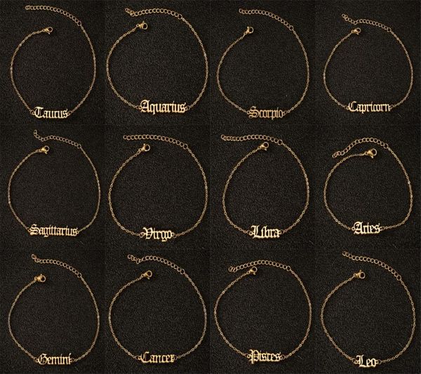 2020 fashion stainless steel foot chain bracelet anklet 12 zodiac sign old english alphabet charm bracelet for women new design je8935747, Black
2020 fashion stainless steel foot chain bracelet anklet 12 zodiac sign old english alphabet charm bracelet for women new design je8935747, Black