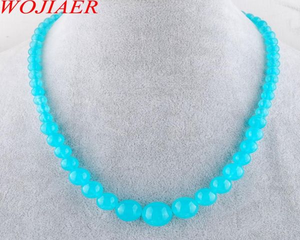 wojiaer fashion sky blue jades gem stone necklace 614mm graduated round beads women 175 inches strand jewelry f30121800656, Silver
wojiaer fashion sky blue jades gem stone necklace 614mm graduated round beads women 175 inches strand jewelry f30121800656, Silver