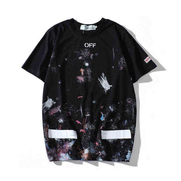 chao brand off fireworks graffiti short sleeve t-shirt ow white couples casual round neck, White;black
chao brand off fireworks graffiti short sleeve t-shirt ow white couples casual round neck, White;black