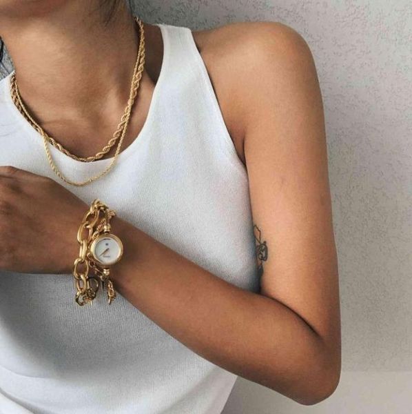 ins red blogger same gold necklace bone chain thick and thin clavicle chain choker bracelet female9762941, Golden;silver
ins red blogger same gold necklace bone chain thick and thin clavicle chain choker bracelet female9762941, Golden;silver