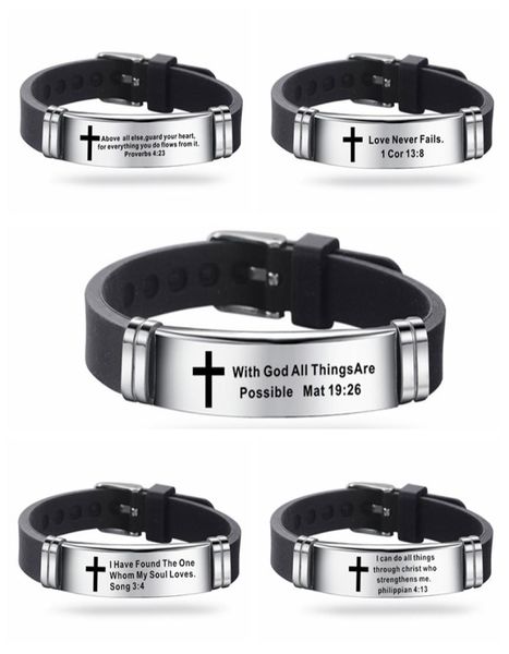 trendy cross jesus scripture quote bracelet christian bible verse inspiring faith stainless steel bracelets silicone wristband5160575, Golden;silver
trendy cross jesus scripture quote bracelet christian bible verse inspiring faith stainless steel bracelets silicone wristband5160575, Golden;silver