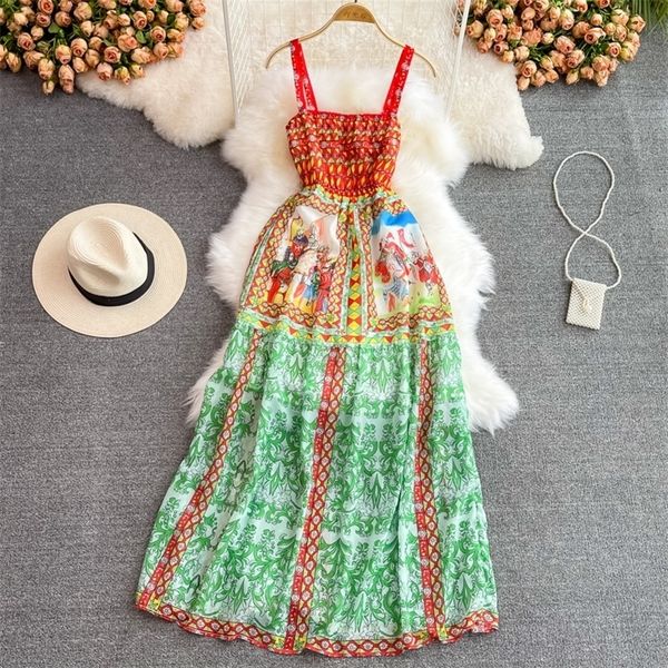 sicilian floral print runway summer dress women bohemia spaghetti straps sundress female brand robe femme maxi long dresses 220526, Black;gray
sicilian floral print runway summer dress women bohemia spaghetti straps sundress female brand robe femme maxi long dresses 220526, Black;gray