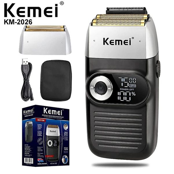 dress kemei km2026 electric razor barber for men rechargeable with beard trimmer lcd display lithium titanium razor with travel case, White
dress kemei km2026 electric razor barber for men rechargeable with beard trimmer lcd display lithium titanium razor with travel case, White