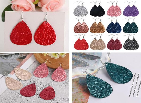 new fashion pu leather water wave teardrop dangle earrings colorful lightweight double side hook errings for women girls jewelry g8319085, Silver 
new fashion pu leather water wave teardrop dangle earrings colorful lightweight double side hook errings for women girls jewelry g8319085, Silver