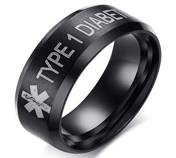 8mm diabetic medical sign ring titanium steel men and women ring medical reminder band rings jewelry 1823586, Silver
8mm diabetic medical sign ring titanium steel men and women ring medical reminder band rings jewelry 1823586, Silver