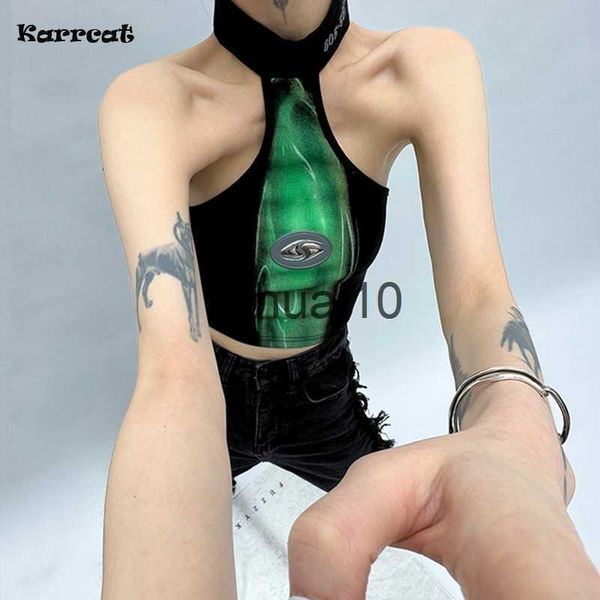 women's t-shirt karrcat cyber y2k halter grunge irregular tank gothic black crop punk style chic designer clothes e-girl streetwear j2, White
women's t-shirt karrcat cyber y2k halter grunge irregular tank gothic black crop punk style chic designer clothes e-girl streetwear j2, White