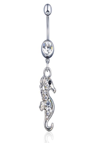 d0282 2 colors the seahorse style belly button navel rings with mix1664280, Silver 
d0282 2 colors the seahorse style belly button navel rings with mix1664280, Silver