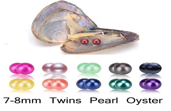 diy freshwater 78mm twins pearls in oysters 27 colors pearls oyster pearls with vacuumpacking luxury jewelry birthday gift for w1025933, White 
diy freshwater 78mm twins pearls in oysters 27 colors pearls oyster pearls with vacuumpacking luxury jewelry birthday gift for w1025933, White