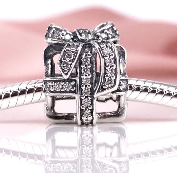 authentic 925 sterling silver all wrapped up clear cz charm fit diy pandora bracelet and necklace 791766cz5738856, Black
authentic 925 sterling silver all wrapped up clear cz charm fit diy pandora bracelet and necklace 791766cz5738856, Black