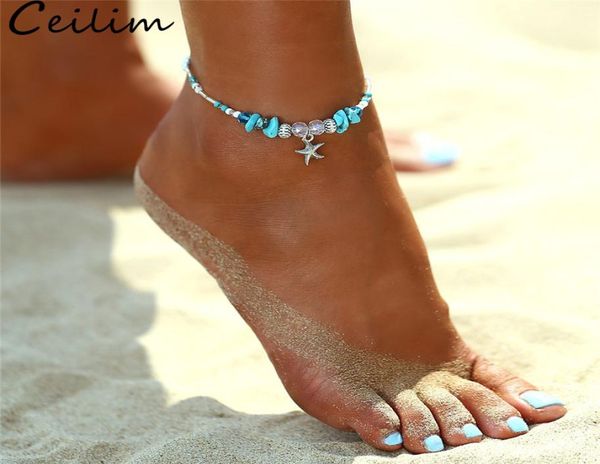handmade bohemian starfish stone beads anklets for women crystal bead chain bracelet on leg beach foot chain jewelry gifts2354174, Black
handmade bohemian starfish stone beads anklets for women crystal bead chain bracelet on leg beach foot chain jewelry gifts2354174, Black