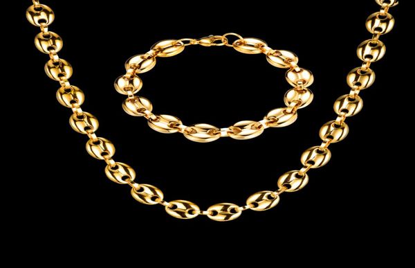 2021 hip hop width 11mm stainless steel gold coffee beans link chain necklace bracelets for men jewelry5451732, Black
2021 hip hop width 11mm stainless steel gold coffee beans link chain necklace bracelets for men jewelry5451732, Black