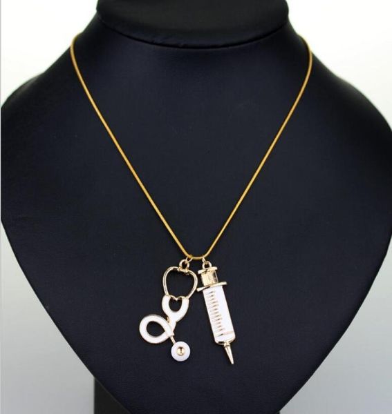 new stethoscope syringe necklaces nurse doctor pysicial medical heart choker jewelry women student graduation gift6649692, Silver
new stethoscope syringe necklaces nurse doctor pysicial medical heart choker jewelry women student graduation gift6649692, Silver