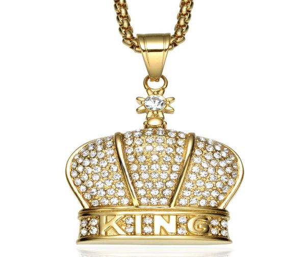king crown pendant necklace gold plated stainless steel inlaid crystal pendant 60cm chain hip hop jewellry6329649, Silver
king crown pendant necklace gold plated stainless steel inlaid crystal pendant 60cm chain hip hop jewellry6329649, Silver