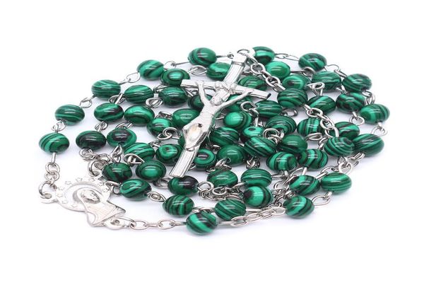 christ catholic highend malachite natural stone jesus rosary cross necklace christian accessories christmas gift3174031, Silver
christ catholic highend malachite natural stone jesus rosary cross necklace christian accessories christmas gift3174031, Silver