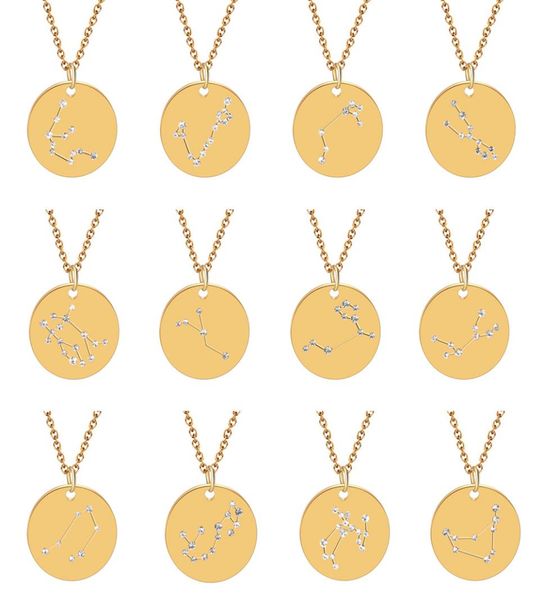 stainless steel 12 zodiac sign coin necklaces crystal diamond constellation charm gold silver chain for women fashion jewelry6172696
stainless steel 12 zodiac sign coin necklaces crystal diamond constellation charm gold silver chain for women fashion jewelry6172696