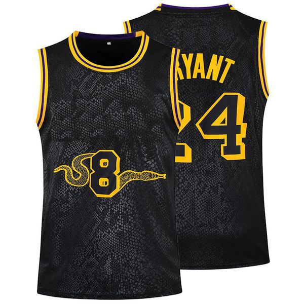 men basketball jersey front 8 back 24 basketball jersey embroidered clothing retro hip hop jersey, Black;red