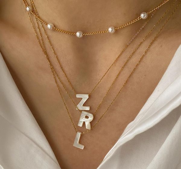 natural shell initials pendant necklace charm thin chain women girls exquisite pearl choker fashion jewelry gift5900975, Silver
natural shell initials pendant necklace charm thin chain women girls exquisite pearl choker fashion jewelry gift5900975, Silver