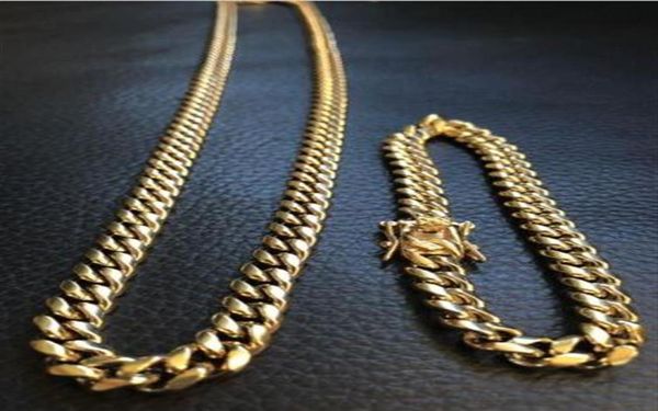 10mm mens cuban miami link bracelet chain set 14k gold plated stainless steel233w4743008, Silver
10mm mens cuban miami link bracelet chain set 14k gold plated stainless steel233w4743008, Silver