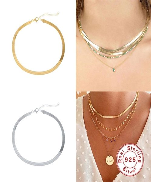 aide 925 sterling silver choker necklaces female clavicle chain flat snake necklace for women fine jewelry cute accessories gift 24026593, Golden;silver
aide 925 sterling silver choker necklaces female clavicle chain flat snake necklace for women fine jewelry cute accessories gift 24026593, Golden;silver