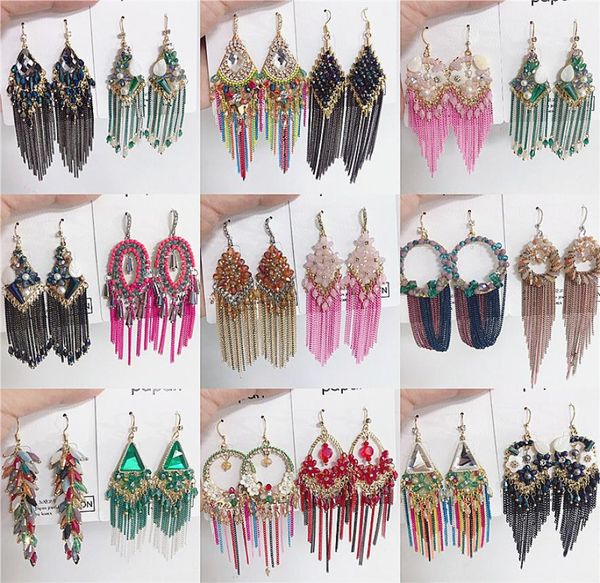luxury retro long crystal tassel bohemian earrings celebrity style handmade tassel earrings mix jewelry wholes for women dhl6841361, Silver
luxury retro long crystal tassel bohemian earrings celebrity style handmade tassel earrings mix jewelry wholes for women dhl6841361, Silver