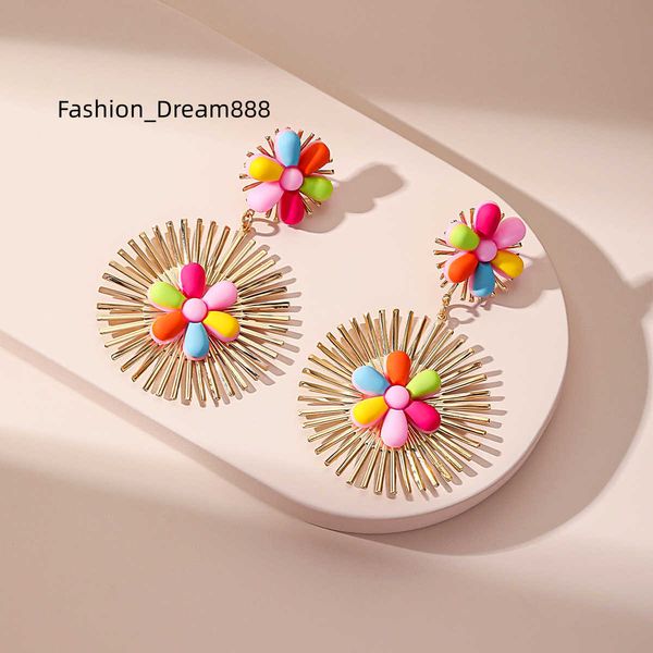 new arrival colorful flower original design gold drop earrings for women festival, Silver
new arrival colorful flower original design gold drop earrings for women festival, Silver