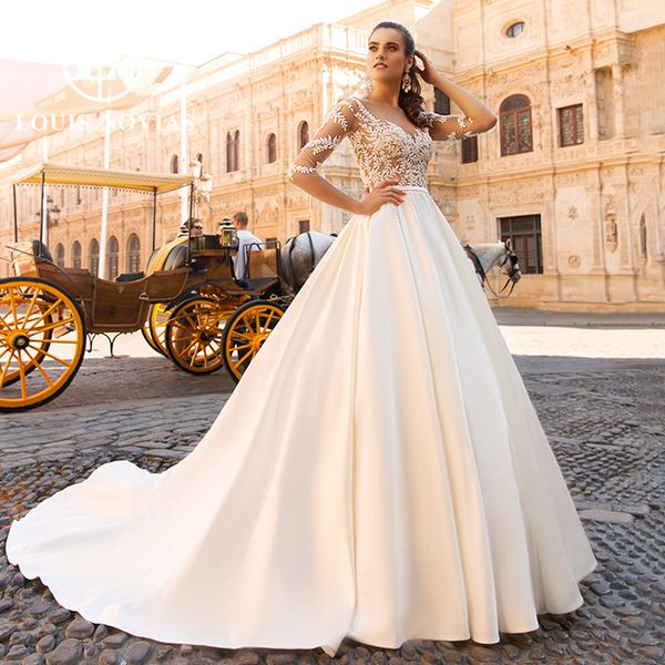 ball gown half sleeve wedding dress 2023 semi-transparent embroidery appliques backless button vintage lace dress for bride vestidos de novi, White
ball gown half sleeve wedding dress 2023 semi-transparent embroidery appliques backless button vintage lace dress for bride vestidos de novi, White