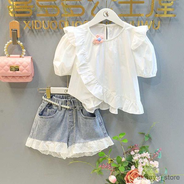 pantskirt summer short sleeve new girls bow ruffle chiffon shorts two-piece children's clothing broken flower suit r230626, Blue
pantskirt summer short sleeve new girls bow ruffle chiffon shorts two-piece children's clothing broken flower suit r230626, Blue