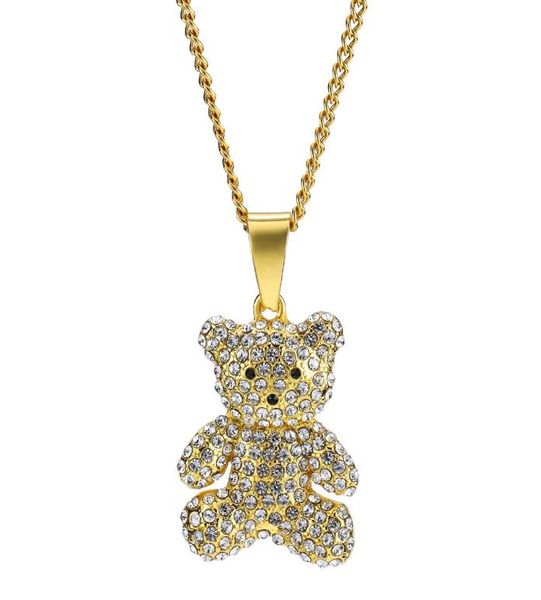 men women charm gold silver bear pendant necklace rhinestone iced out fashion hip hop jewelry stainless steel long chain punk desi1523076
men women charm gold silver bear pendant necklace rhinestone iced out fashion hip hop jewelry stainless steel long chain punk desi1523076