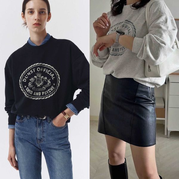 23 spring/summer new korean little ce ins simple clean du combed cotton printed knitted sweater, Black
23 spring/summer new korean little ce ins simple clean du combed cotton printed knitted sweater, Black
