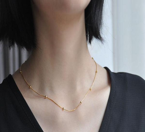 1 pc small beads woman luxury jewelry titanium steel 18 k rose gold necklace6704437, Silver
1 pc small beads woman luxury jewelry titanium steel 18 k rose gold necklace6704437, Silver