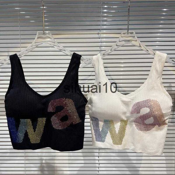 women's t-shirt prepomp 2022 spring chest padded sleeveless v neck gradient colorful rhinestone letters short tank women camisole ge067, White
women's t-shirt prepomp 2022 spring chest padded sleeveless v neck gradient colorful rhinestone letters short tank women camisole ge067, White
