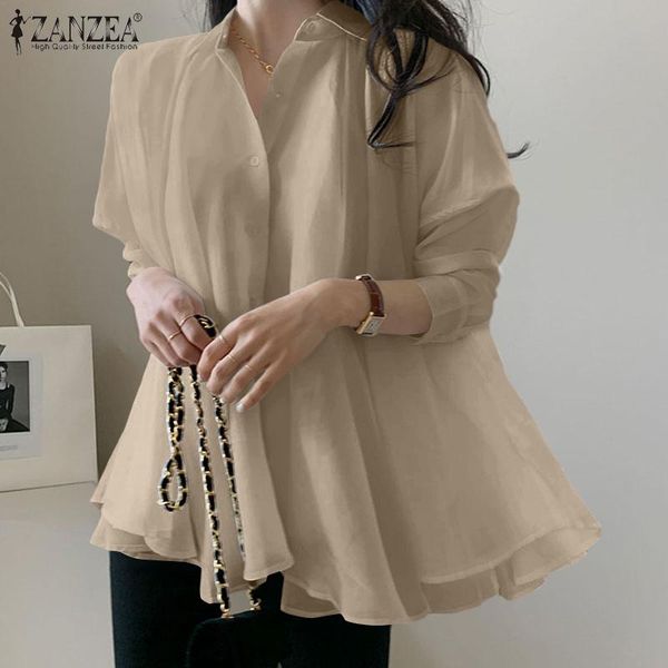 shirts stylish pleated womens asymmetrical shirts zanzea 2023 casual lapel button blusas female solid tunic chemise, White
shirts stylish pleated womens asymmetrical shirts zanzea 2023 casual lapel button blusas female solid tunic chemise, White