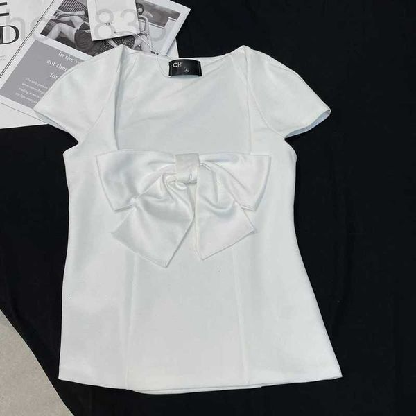 women's t-shirt designer 23 summer new celebrity style playful sweet temperament reduced age bowknot satin short sleeve 60tk, White
women's t-shirt designer 23 summer new celebrity style playful sweet temperament reduced age bowknot satin short sleeve 60tk, White