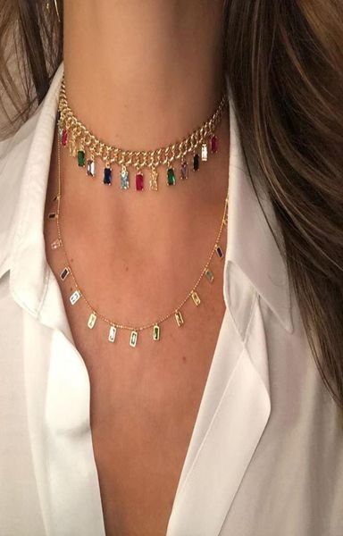 2020 gold filled rock style miami cuban chain choker jewelry with rainbow baguette cz cz charm iced out women hiphop necklaces2345186, Silver
2020 gold filled rock style miami cuban chain choker jewelry with rainbow baguette cz cz charm iced out women hiphop necklaces2345186, Silver