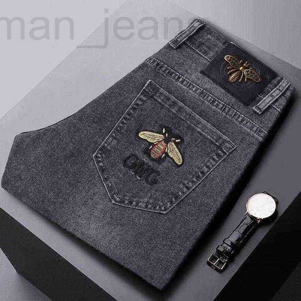 men's jeans designer and spring summer young embroidered slim fit small foot elastic casual trend pants 80s2, Blue
men's jeans designer and spring summer young embroidered slim fit small foot elastic casual trend pants 80s2, Blue