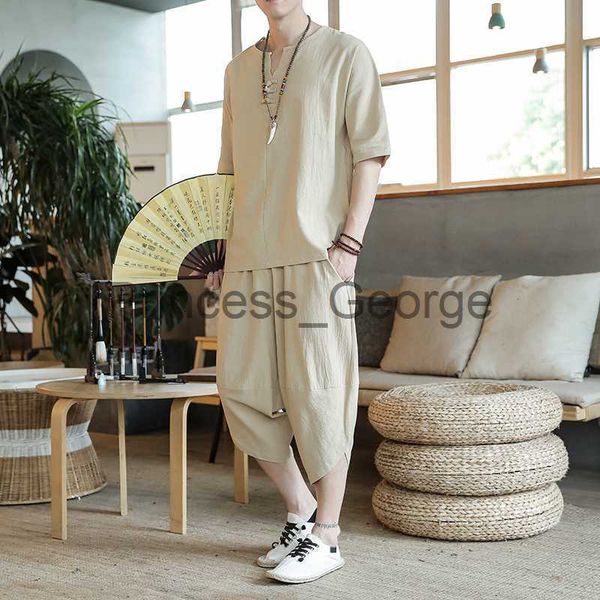 men's tracksuits new arrival summer men's cotton and linen short sleeve tshirtcalflength pant set solid shirttrousers home suit ma, Gray
men's tracksuits new arrival summer men's cotton and linen short sleeve tshirtcalflength pant set solid shirttrousers home suit ma, Gray