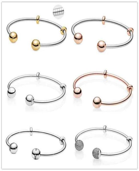 925 sterling silver rose gold moments snake chain style open bangle bracelet fit bead charm diy pandora jewelry4064344, Golden;silver
925 sterling silver rose gold moments snake chain style open bangle bracelet fit bead charm diy pandora jewelry4064344, Golden;silver