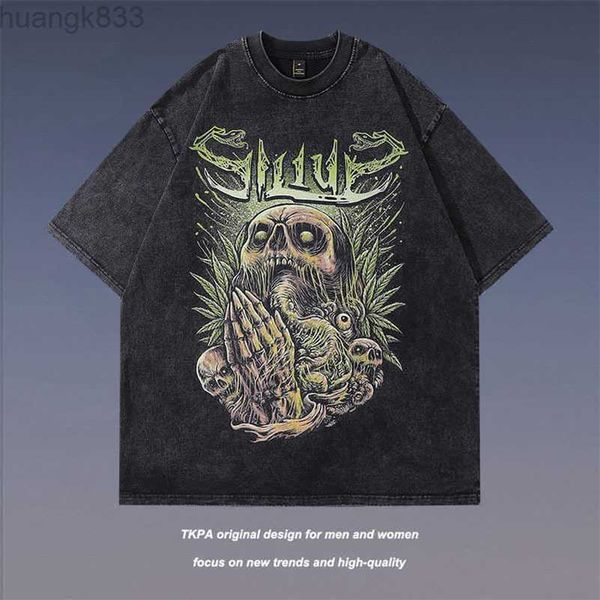 tkpa american street vintage gothic skull print short sleeve t-shirt men's hip hop half sleeve tee, White;black
tkpa american street vintage gothic skull print short sleeve t-shirt men's hip hop half sleeve tee, White;black