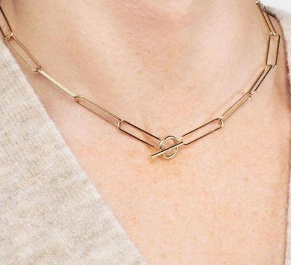 chains 18k gold plated simple paper pin link ot necklace lock choker for women stainless steel jewelry2612626, Silver
chains 18k gold plated simple paper pin link ot necklace lock choker for women stainless steel jewelry2612626, Silver