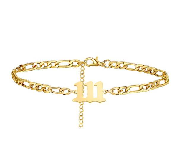 111 222 angle number anklet foot bracelets bangles cuban chain stainless steel ankle gold jewelry4404317, Black
111 222 angle number anklet foot bracelets bangles cuban chain stainless steel ankle gold jewelry4404317, Black