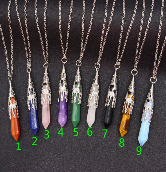 natural stone bullet pendant necklace hexagonal prism necklaces gemstone rock natural crystal quartz healing point necklaces5769512, Silver
natural stone bullet pendant necklace hexagonal prism necklaces gemstone rock natural crystal quartz healing point necklaces5769512, Silver