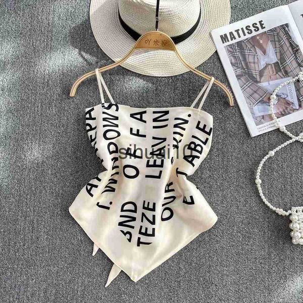 women's t-shirt women backless irregular camis korean fashion letter print tank chic one-piece corset bustier summer beach crop ins j23, White
women's t-shirt women backless irregular camis korean fashion letter print tank chic one-piece corset bustier summer beach crop ins j23, White