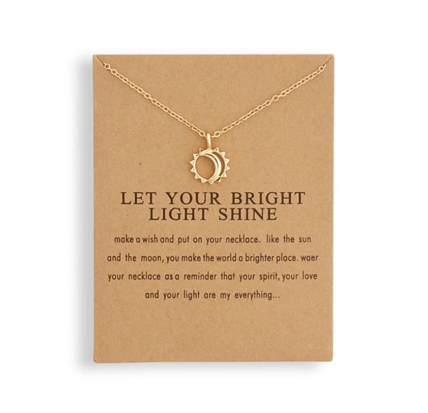 fashion sun necklaces pendants gold color alloy pendant necklace wish card jewelry for women girl jewelry birthday gift5994538, Silver
fashion sun necklaces pendants gold color alloy pendant necklace wish card jewelry for women girl jewelry birthday gift5994538, Silver