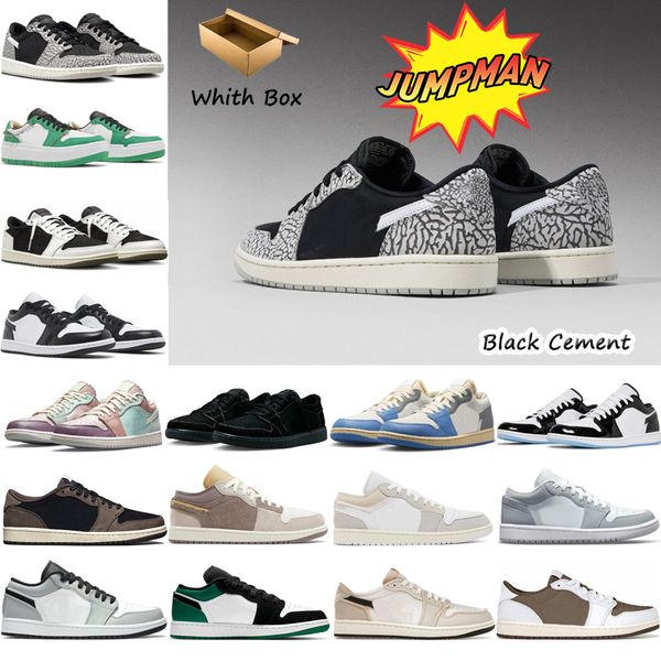 with box 2023 new jumpman 1 1s low mens basketball shoes black cement turbo green panda wolf grey tear away silver bred toe women sports tra
with box 2023 new jumpman 1 1s low mens basketball shoes black cement turbo green panda wolf grey tear away silver bred toe women sports tra