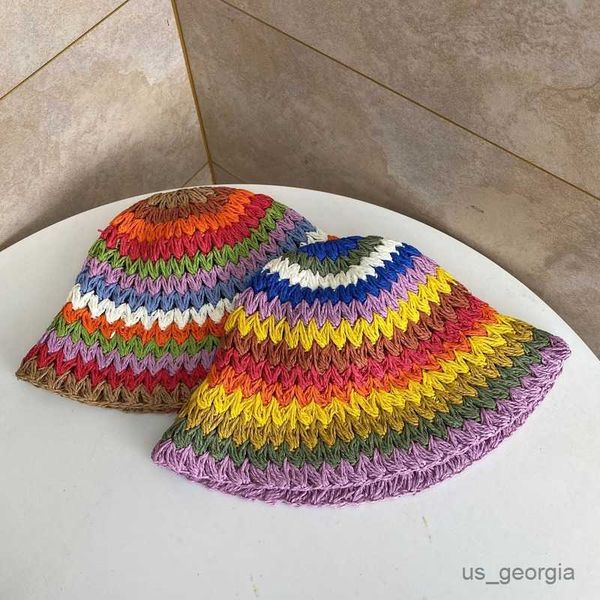 caps womens straw hat rainbow crochet hand-made uv protection sun visor beach hats women visors foldable summer sun hat r230627, Blue;gray
caps womens straw hat rainbow crochet hand-made uv protection sun visor beach hats women visors foldable summer sun hat r230627, Blue;gray