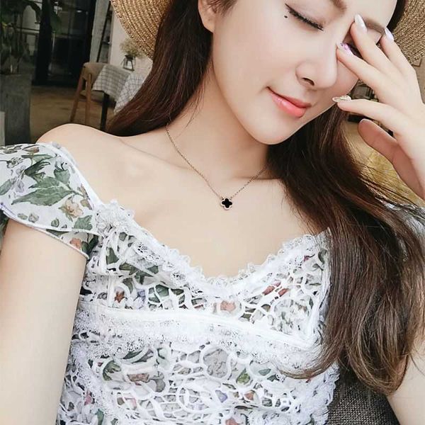 van clover necklace classic versatile double sided wearable fourleaf clover necklace womens simple ins trendy net red fashion charcoal chain, Silver
van clover necklace classic versatile double sided wearable fourleaf clover necklace womens simple ins trendy net red fashion charcoal chain, Silver