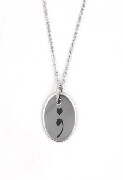 new arrival stainless steel necklace semicolon necklace depression awareness pendant necklace warrior mental health suicide jewelr1152914, Silver
new arrival stainless steel necklace semicolon necklace depression awareness pendant necklace warrior mental health suicide jewelr1152914, Silver