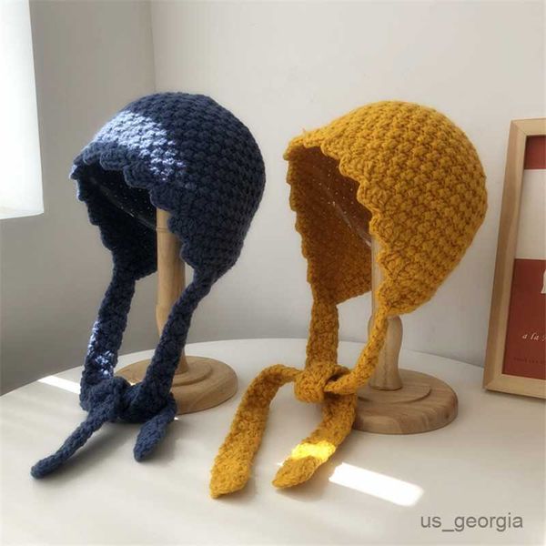 caps winter women handmade knitted hat female party gift hat crochet beanie hats cap r230627, Blue;gray
caps winter women handmade knitted hat female party gift hat crochet beanie hats cap r230627, Blue;gray