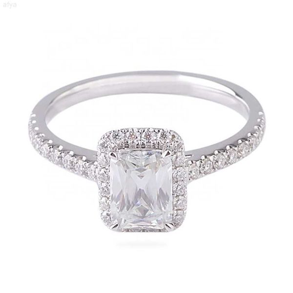 au585 white gold halo moissanite ring 5.5*7.5mm diamond man made special engagement, Silver
au585 white gold halo moissanite ring 5.5*7.5mm diamond man made special engagement, Silver