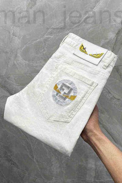 men's jeans designer brand fashion high-end white spring and summer embroidery small straight leg elastic pants 7md9, Blue
men's jeans designer brand fashion high-end white spring and summer embroidery small straight leg elastic pants 7md9, Blue
